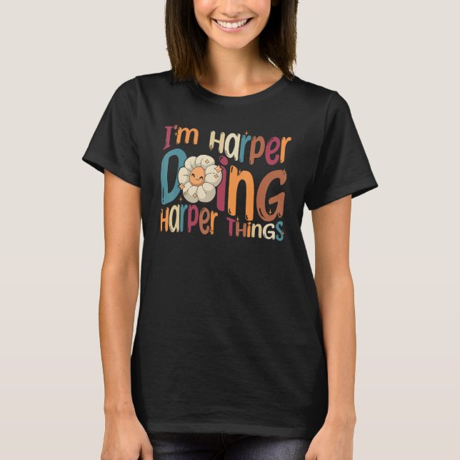 T-shirt Je fais Harper Things Super Retro Harpe (Devant)