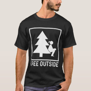 T-shirt Je fais pipi à l'extérieur Fille Panneau Drôle Cam