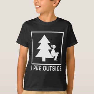 T-shirt Je fais pipi à l'extérieur Fille Panneau Drôle Cam