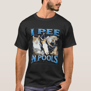 T-shirt Je Fais Pipi Dans Les Piscines Drôle Mème De Chat