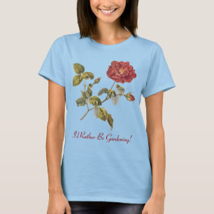 T-shirt Je ferais du jardinage plutôt ! Cru rose de