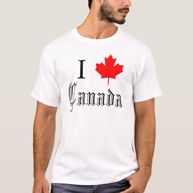 T-shirt "Je (feuille d'érable) le Canada " (Devant)