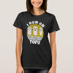 T-shirt Je fonctionne au tofu Végétalien Végétarien Coureu