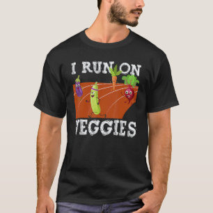 T-shirt Je fonctionne avec des légumes Drôle de coureur vé