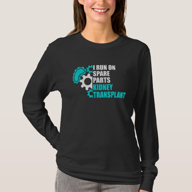 T-shirt Je fonctionne avec des pièces de rechange Transpla (Devant)