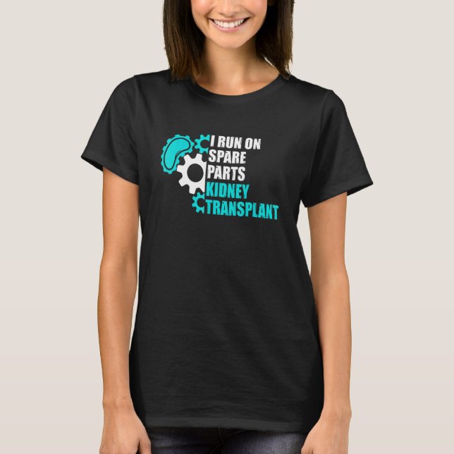 T-shirt Je fonctionne avec des pièces de rechange Transpla (Devant)