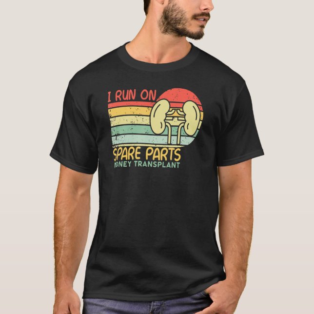 T-shirt Je Fonctionne Avec Les Pièces De Rechange Retr. (Devant)