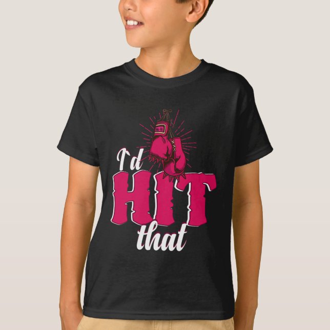 T-shirt Je frapperais ce cadeau de boxe drôle pour une fem (Devant)