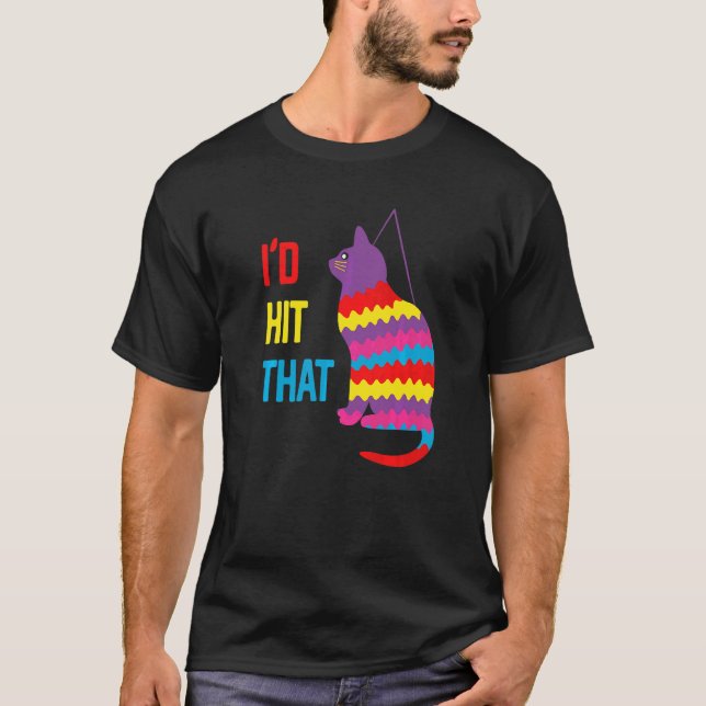 T-shirt Je frapperais ce chat Pinata Cinco De Mayo (Devant)