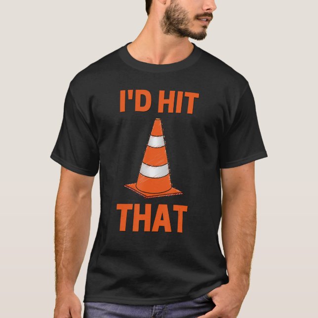 T-shirt Je frapperais ce cône de trafic orange Autocross (Devant)
