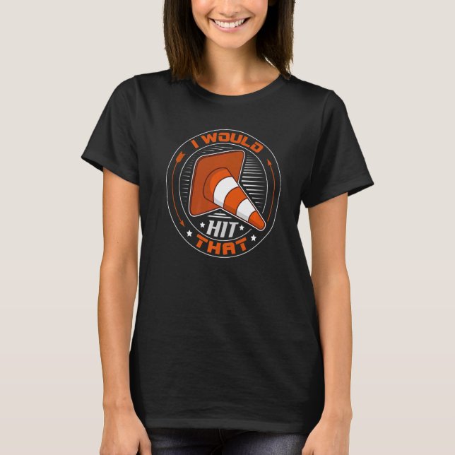 T-shirt Je frapperais cet Autocross avec le cône (Devant)