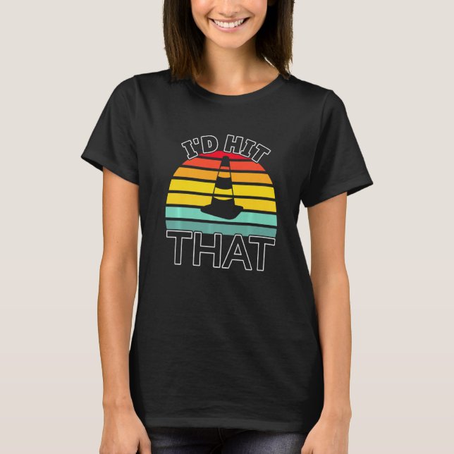 T-shirt Je frapperais cet Autocross avec le cône (Devant)