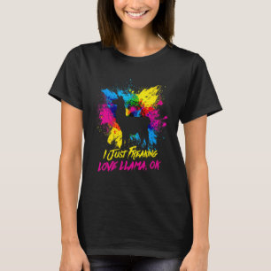T-shirt Je Freaking Aimer Llamas Paint Splatter Llama L
