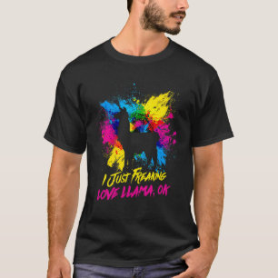 T-shirt Je Freaking Aimer Llamas Paint Splatter Llama L