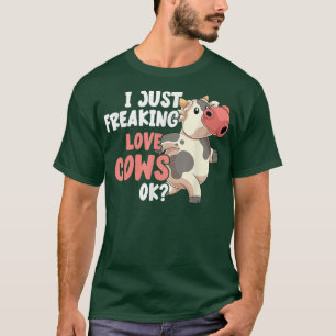 T-shirt Je Freaking Love Vaches Ok Funny Fermier ferme Ani