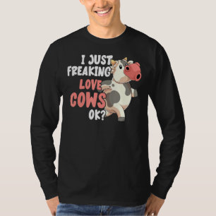 T-shirt Je Freaking Love Vaches Ok Funny Fermier ferme Ani