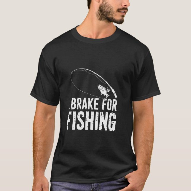 T-shirt Je freine pour la pêche (Devant)
