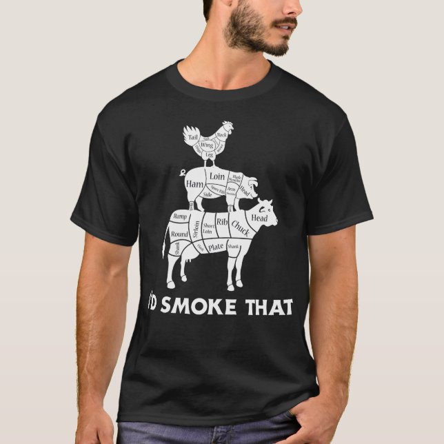 T-shirt Je fumerais ça - BBQ drôle de cadeau (Devant)