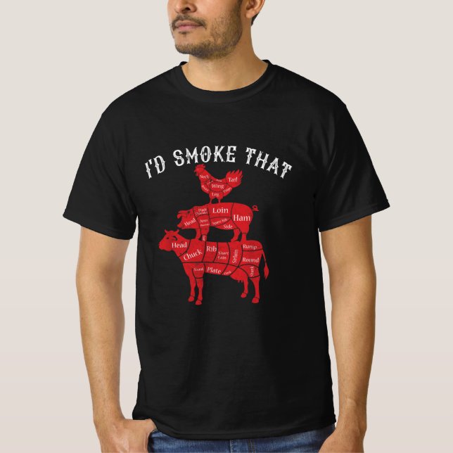T-shirt Je fumerais ce barbecue Griller BBQ Smoker cadeau  (Devant)