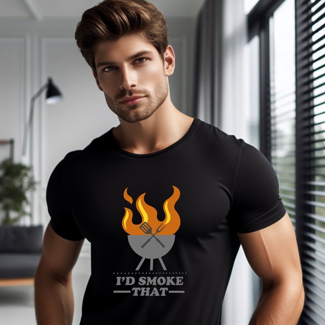 T-shirt Je fumerais ce barbecue Outils de grill Typographi (Créateur téléchargé)