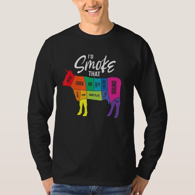T-shirt Je fumerais ce boeuf de vache Griller Pitmaster B (Devant)