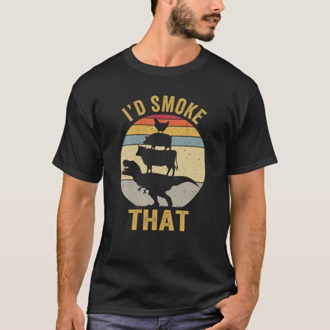 T-shirt Je fumerais ce fumeur papa Cadeau amusant Barbecue (Devant)