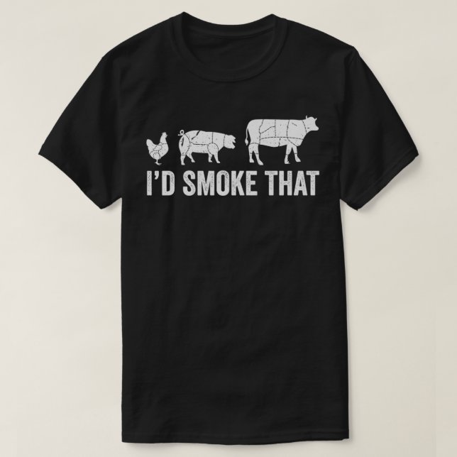 T-shirt Je fumerais ce Fun BBQ Smoker Chef Premium (Design devant)