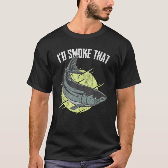 T-shirt Je fumerais ce grill barbeque poisson saumon (Devant)