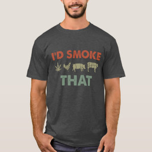 T-shirt Je fumerais ces animaux de vache de porc de poulet