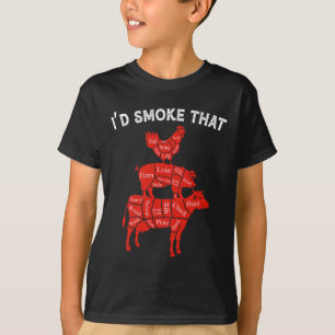 T-shirt Je fumerais que Fumer Barbecue Barbecue Lover Gril