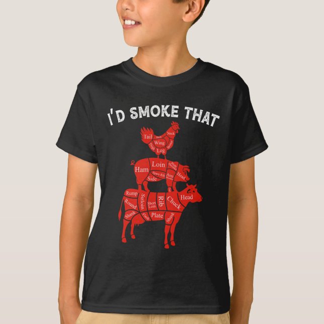 T-shirt Je fumerais que Fumer Barbecue Barbecue Lover Gril (Devant)