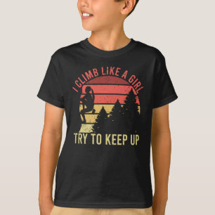 T-shirt Je Grimpe Comme Une Fille Vintage Escalade Rétro