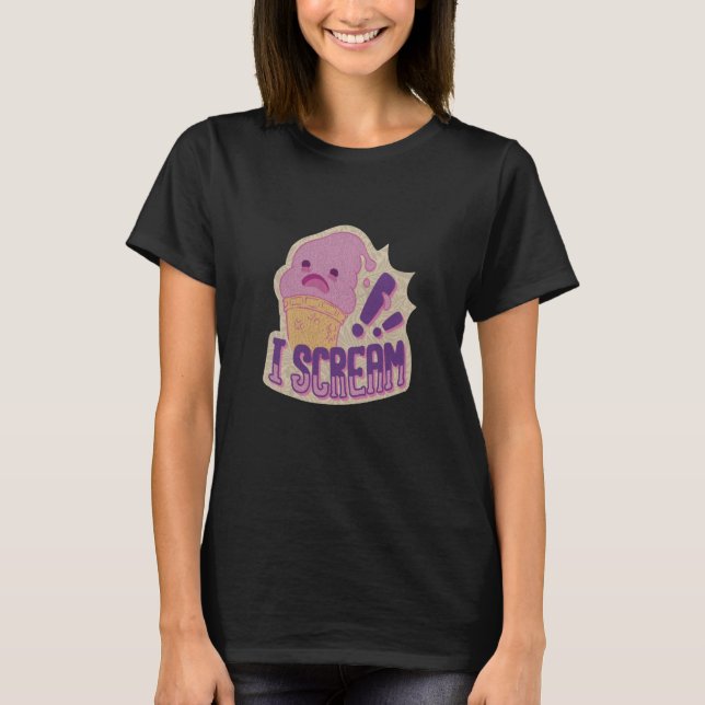 T-shirt Je hurle de glace crème (Devant)