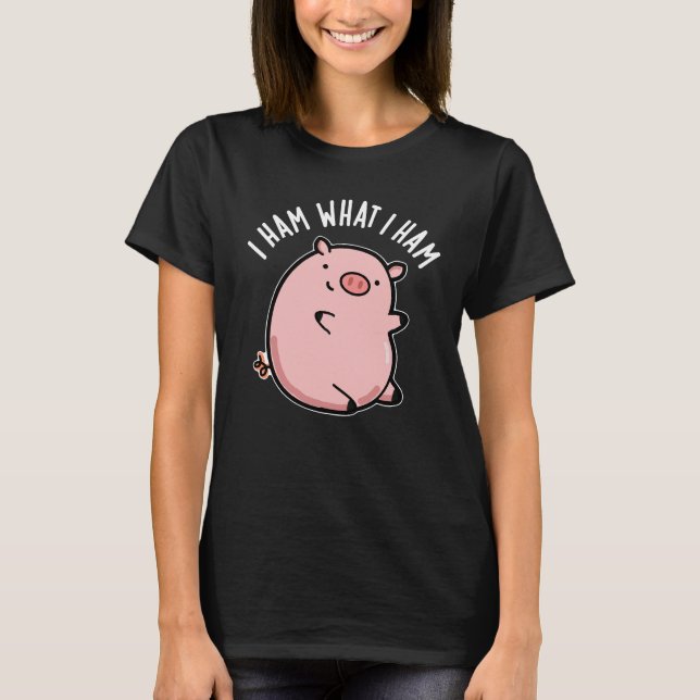 T-shirt Je Jamais Ce Que Je Jamais Drôle Pig Pun Dark BG (Devant)