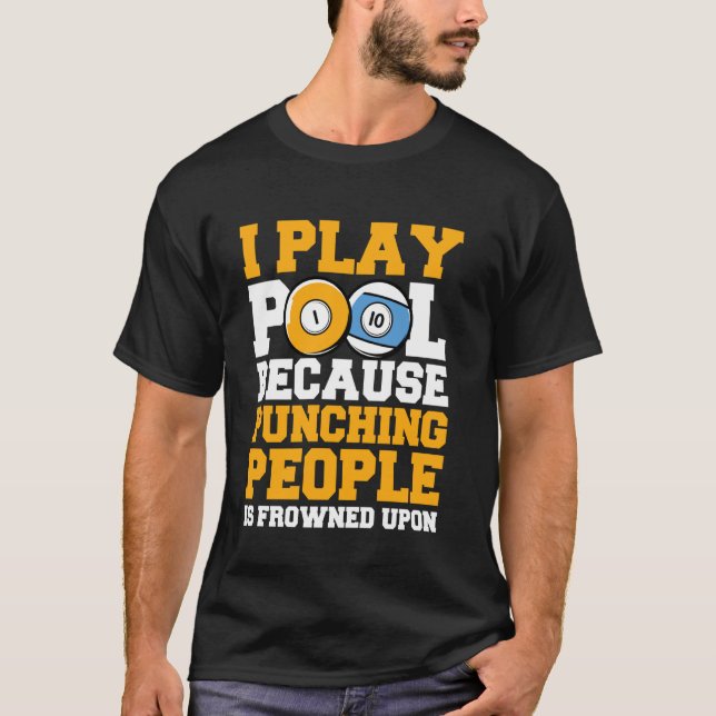 T-shirt Je joue au billard américain (Devant)