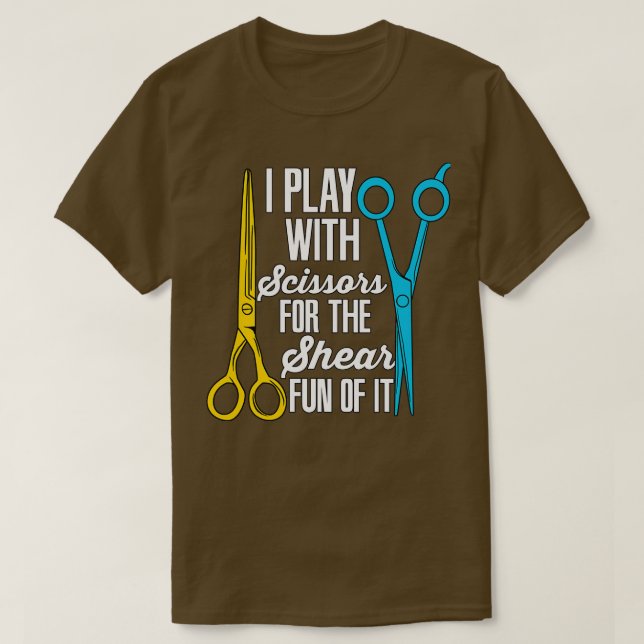 T-shirt Je Joue Avec Le Barbier De Ciseaux (Design devant)