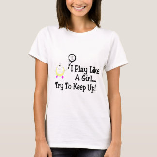 T-shirt Je joue comme un essai de fille pour maintenir le
