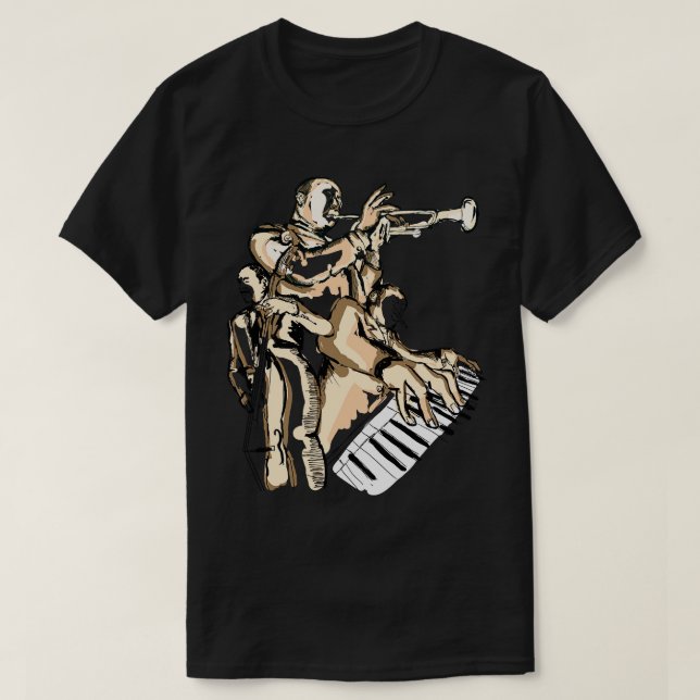 T-shirt Je Joue De La Musique Jazz (Design devant)