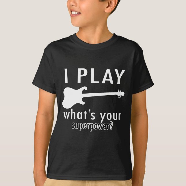 T-shirt Je joue la guitare électrique (Devant)