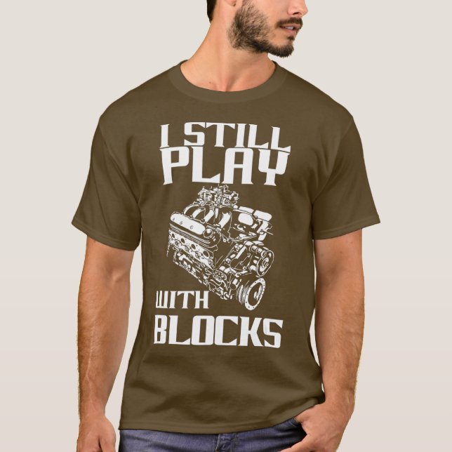 T-shirt Je Joue Toujours Avec Des Blocs Drôle Jour De Voit (Devant)