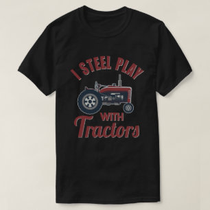 T-shirt Je Joue Toujours Avec Tracteurs Drôle Don Fermier