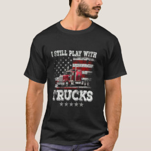 T-shirt Je Joue Toujours Avec Trucker Dri De Drapeau Améri