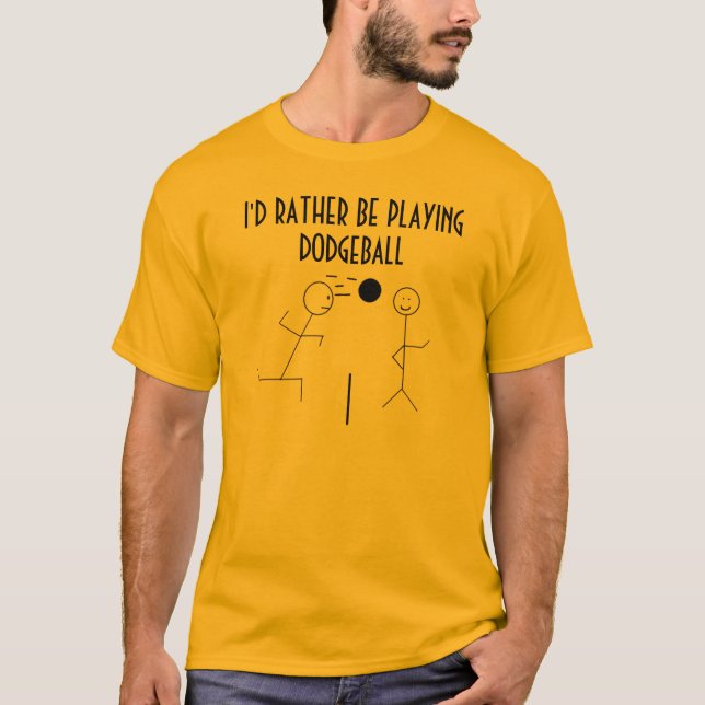 T-shirt Je JOUERAIS PLUTÔT DODGEBALL (Devant)