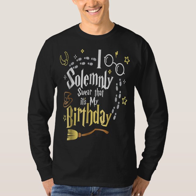 T-shirt Je jure solennellement que c'est mon anniversaire (Devant)