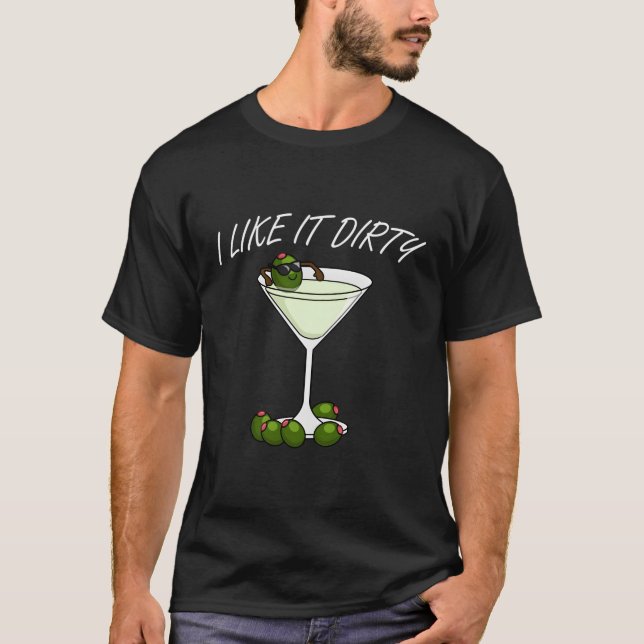 T-shirt Je L'Aime Dirty Mini Cocktail Boire Olive Mini (Devant)
