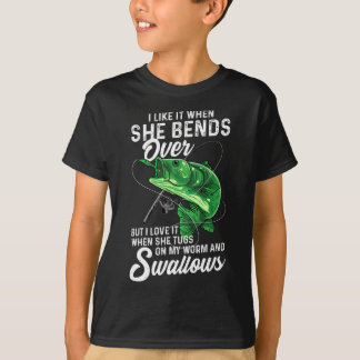 T-shirt Je L'Aime Quand Elle Tire Sur Les Cadeaux De Pêche