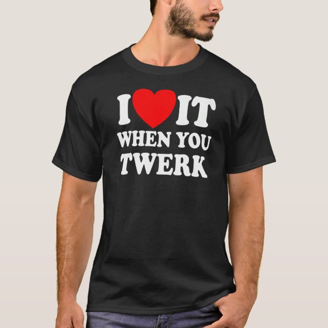 T-shirt Je L'Aime Quand Vous Jumelez Red Heart Twerk Dance (Devant)