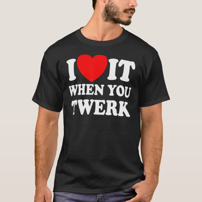 T-shirt Je L'Aime Quand Vous Jumelez Red Heart Twerk Dance (Devant)