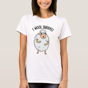 T-shirt Je Laine Survive Des Puns Moutons Drôle