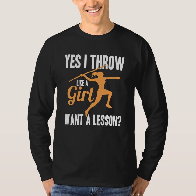 T-shirt Je Lance Comme Une Fille Athlétisme Femme Lanceuse (Devant)